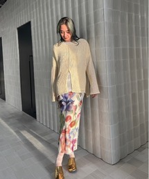 Ameri（アメリ）の「SMOKE FLOWER SHEER TIGHT SKIRT（スカート