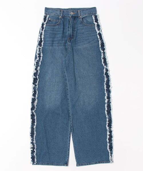 STYLEBLOCK(スタイルブロック)の「デニムサイドフリルパンツ(デニムパンツ・レディース・ライトブルー/ブラック/ブルー・S/M)」の5枚目の写真