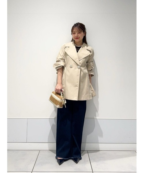 セール】【LOULOU WILLOUGHBY】シャンブレーギャバミドルコート