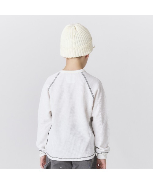 Smoothy（スムージー）の「Smoothy Thermal raglan Long Sleeve Tee / スムージー サーマルラグランロンTシャツ（Tシャツ/カットソー・キッズ・ホワイト/ブラック・SMALL/MEDIUM/LARGE/X-LARGE）」の8枚目の写真