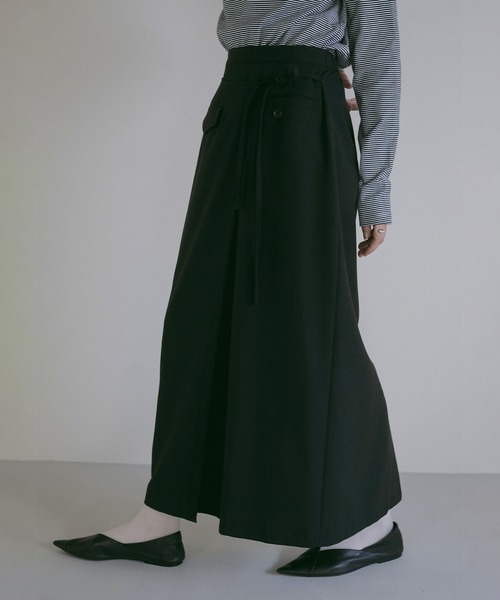 MANOF(マノフ)の「LINEN WRAP SKIRT(スカート・レディース・ブラック/ベージュ・S/M)」の21枚目の写真
