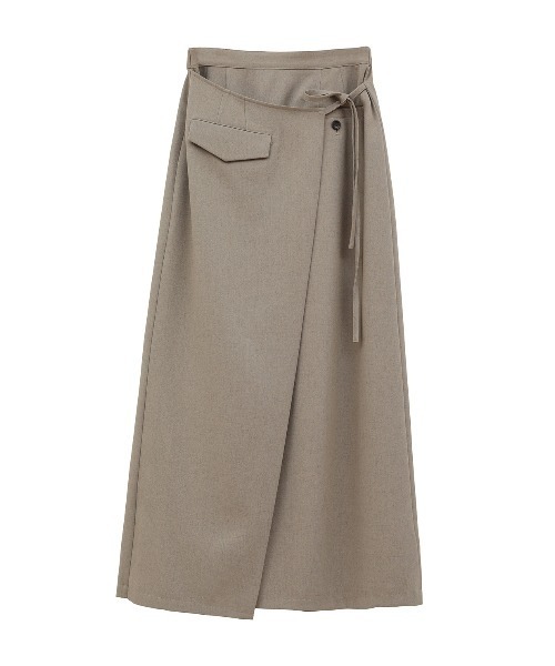 MANOF(マノフ)の「LINEN WRAP SKIRT(スカート・レディース・ブラック/ベージュ・S/M)」の18枚目の写真