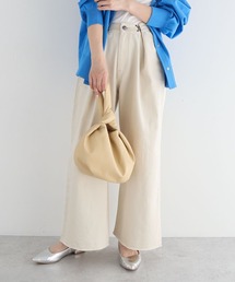 タックワイドデニムパンツ