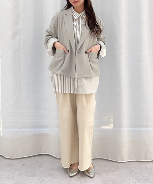 Green Parks(グリーンパークス)の「タックワイドデニムパンツ(デニムパンツ・レディース・ブルー系その他/ホワイト/ブラック・FREE)」の14枚目の写真