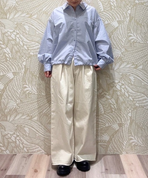 Green Parks(グリーンパークス)の「タックワイドデニムパンツ(デニムパンツ・レディース・ブルー系その他/ホワイト/ブラック・FREE)」の20枚目の写真