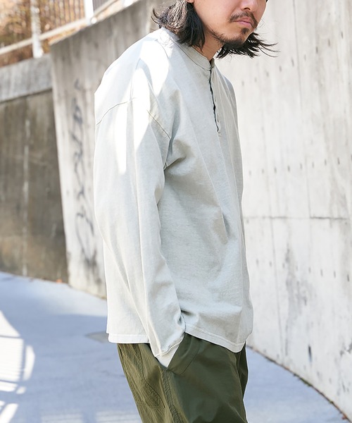 【Goodwear】製品染めSUPER BIGヘンリーネックロンT Goodwear 公式 SUPER BIGヘンリーネックロンT 製品染め メンズ