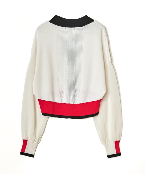 アウラアイラ　カラーブロックショートカーディガン COLOR BLOCK SHORT CARDIGAN — aulaaila