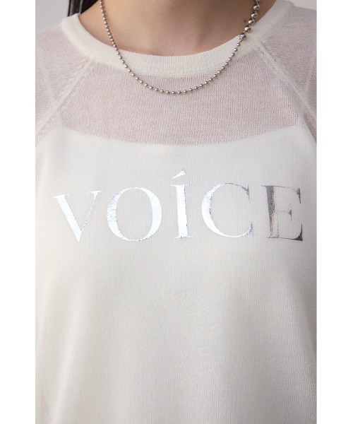 AZUL by moussy(アズールバイマウジー)の「シアーロゴニットトップス(Tシャツ/カットソー・レディース・アイボリー/ブラック・FREE)」の10枚目の写真
