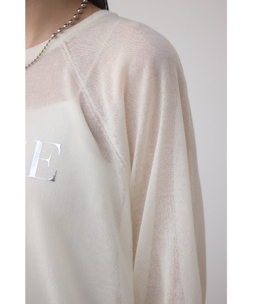 AZUL by moussy(アズールバイマウジー)の「シアーロゴニットトップス(Tシャツ/カットソー・レディース・アイボリー/ブラック・FREE)」の11枚目の写真