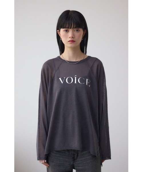 AZUL by moussy(アズールバイマウジー)の「シアーロゴニットトップス(Tシャツ/カットソー・レディース・アイボリー/ブラック・FREE)」の17枚目の写真