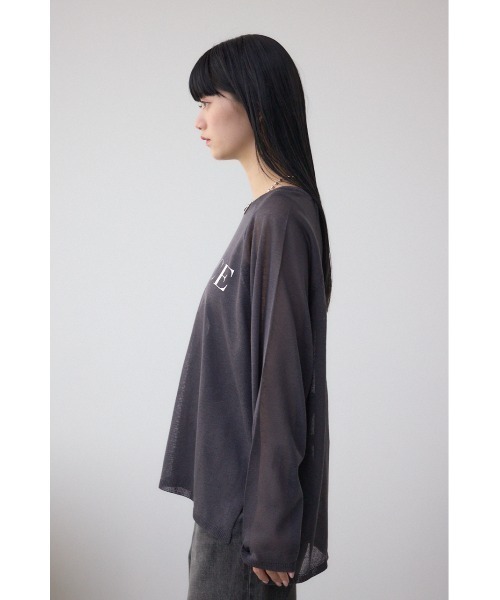 AZUL by moussy(アズールバイマウジー)の「シアーロゴニットトップス(Tシャツ/カットソー・レディース・アイボリー/ブラック・FREE)」の18枚目の写真