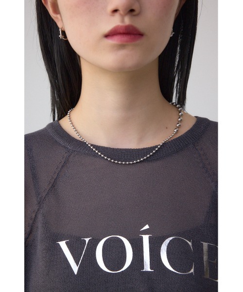 AZUL by moussy(アズールバイマウジー)の「シアーロゴニットトップス(Tシャツ/カットソー・レディース・アイボリー/ブラック・FREE)」の20枚目の写真