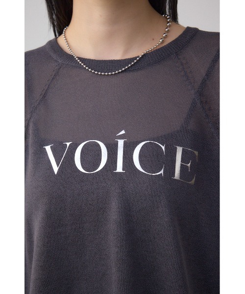AZUL by moussy(アズールバイマウジー)の「シアーロゴニットトップス(Tシャツ/カットソー・レディース・アイボリー/ブラック・FREE)」の21枚目の写真