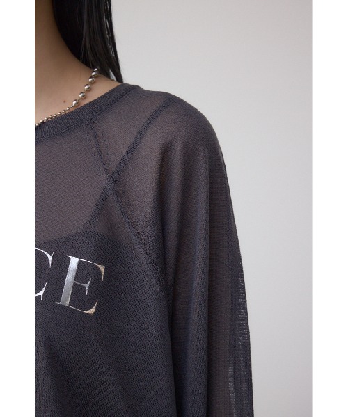 AZUL by moussy(アズールバイマウジー)の「シアーロゴニットトップス(Tシャツ/カットソー・レディース・アイボリー/ブラック・FREE)」の22枚目の写真