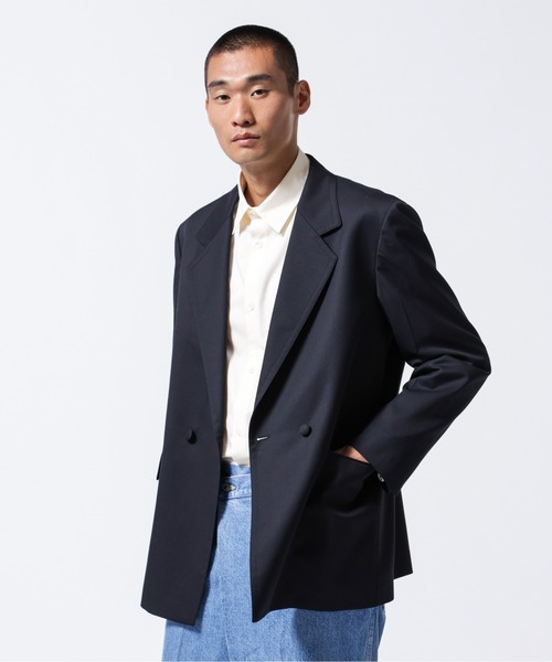 NANO universe(ナノユニバース)の「「ASSEMBLANC」VIST Gabardine オーバージャケット(テーラードジャケット・メンズ・ブラック/チャコール・L/M)」の2枚目の写真