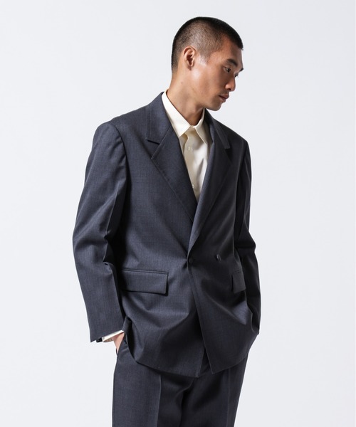 NANO universe(ナノユニバース)の「「ASSEMBLANC」VIST Gabardine オーバージャケット(テーラードジャケット・メンズ・ブラック/チャコール・L/M)」の8枚目の写真