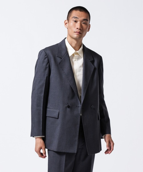 NANO universe(ナノユニバース)の「「ASSEMBLANC」VIST Gabardine オーバージャケット(テーラードジャケット・メンズ・ブラック/チャコール・L/M)」の5枚目の写真