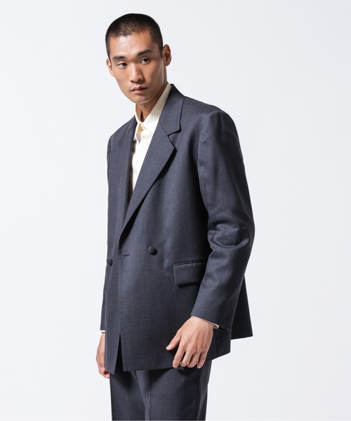 NANO universe(ナノユニバース)の「「ASSEMBLANC」VIST Gabardine オーバージャケット(テーラードジャケット・メンズ・ブラック/チャコール・L/M)」の7枚目の写真