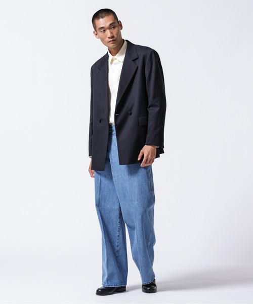 NANO universe(ナノユニバース)の「「ASSEMBLANC」VIST Gabardine オーバージャケット(テーラードジャケット・メンズ・ブラック/チャコール・L/M)」の18枚目の写真