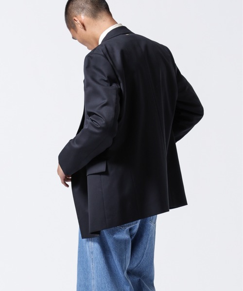 NANO universe(ナノユニバース)の「「ASSEMBLANC」VIST Gabardine オーバージャケット(テーラードジャケット・メンズ・ブラック/チャコール・L/M)」の16枚目の写真