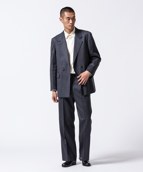 NANO universe(ナノユニバース)の「「ASSEMBLANC」VIST Gabardine オーバージャケット(テーラードジャケット・メンズ・ブラック/チャコール・L/M)」の9枚目の写真
