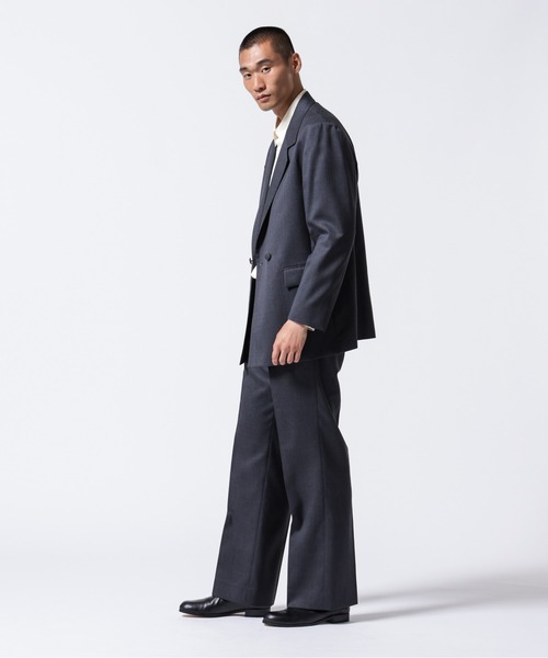 NANO universe(ナノユニバース)の「「ASSEMBLANC」VIST Gabardine オーバージャケット(テーラードジャケット・メンズ・ブラック/チャコール・L/M)」の11枚目の写真