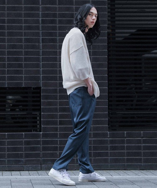 MDR(エムディアール)の「オーバーサイズメッシュ編みニット(Tシャツ/カットソー・メンズ・杢グレー/ベージュ/ブラウン・FREE)」の9枚目の写真