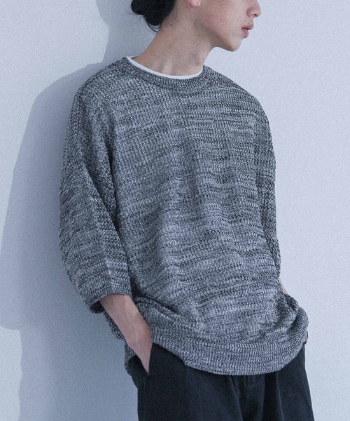 MDR(エムディアール)の「オーバーサイズメッシュ編みニット(Tシャツ/カットソー・メンズ・杢グレー/ベージュ/ブラウン・FREE)」の12枚目の写真