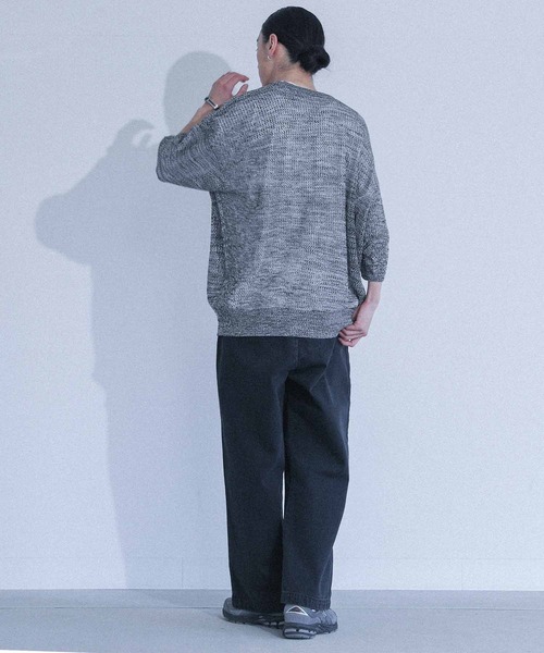 MDR(エムディアール)の「オーバーサイズメッシュ編みニット(Tシャツ/カットソー・メンズ・杢グレー/ベージュ/ブラウン・FREE)」の14枚目の写真