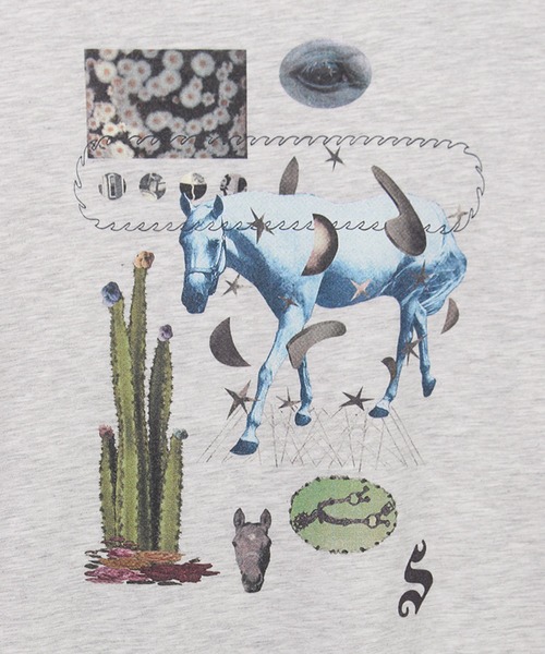 Common Noun(コモン ナウン)の「“HORSE” Yumi Matsushita 半袖T(Tシャツ/カットソー・レディース・杢グレー/ブラック/イエロー/ピンク/ホワイト・L/M)」の7枚目の写真