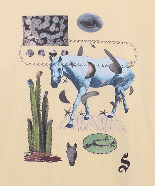 Common Noun(コモン ナウン)の「“HORSE” Yumi Matsushita 半袖T(Tシャツ/カットソー・レディース・杢グレー/ブラック/イエロー/ピンク/ホワイト・L/M)」の8枚目の写真