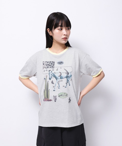 Common Noun(コモン ナウン)の「“HORSE” Yumi Matsushita 半袖T(Tシャツ/カットソー・レディース・杢グレー/ブラック/イエロー/ピンク/ホワイト・L/M)」の21枚目の写真