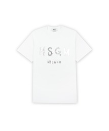 MSGM 売れ筋商品|||エムエスジイエム Tシャツ トップス レディース Tops Beige MSGM tシャツ 「Basic Color」MSGM ブラッシュロゴTシャツ