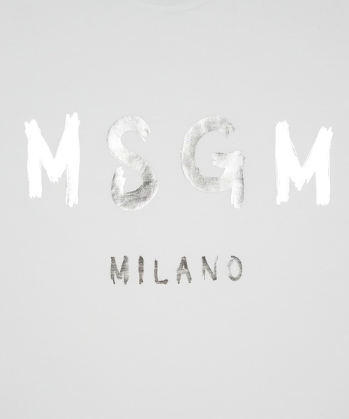MSGM（エムエスジーエム）の「【NEW】MSGM ブラッシュロゴ Tシャツ【Japan Exclusive/FOIL PRINT】（Tシャツ/カットソー・メンズ・ブラック×シルバー/ホワイト×シルバー・XL/L/S/M/XS）」の4枚目の写真