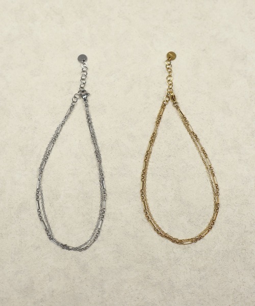 CEMONEMO(セモネモ)の「【金属アレルギー対応】 デザインチェーン 2連 アンクレット / サージカルステンレス316L(アンクレット・レディース・シルバー/ゴールド・FREE)」の21枚目の写真
