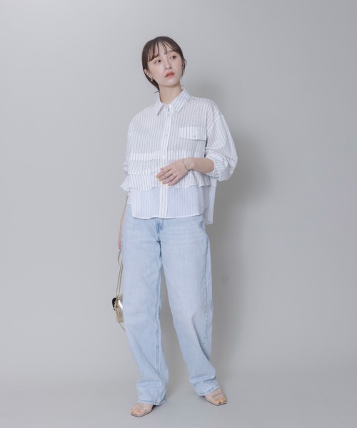 ティアードフリルストライプシャツ Eimee Law│Eimee Law