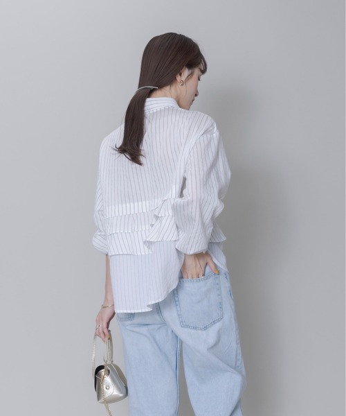 ティアードフリルストライプシャツ Eimee Law│Eimee Law