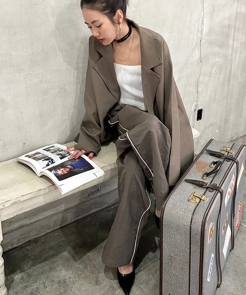 TEEN BOOP（ティーンブープ）の「ナイロンラインパンツ（その他パンツ・レディース・カーキ/ボルドー・FREE）」の7枚目の写真