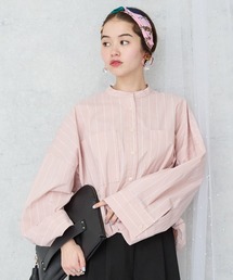 JETSET SOLO PLUS （ジェットセットソロプラス）の「【FONT LAB】ドロストヘムクロップドストライプブルゾン（シャツ/ブラウス）」