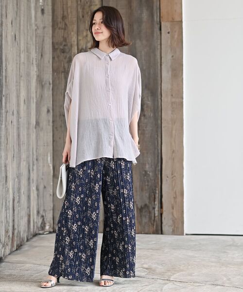 rps(アールピーエス)の「ポケット付きプリントプリーツパンツ(その他パンツ・レディース・アイボリー/ブラック/グリーン/ベージュ系その他/ネイビー/ブルー系その他2/ブラック系その他2・フリー)」の15枚目の写真