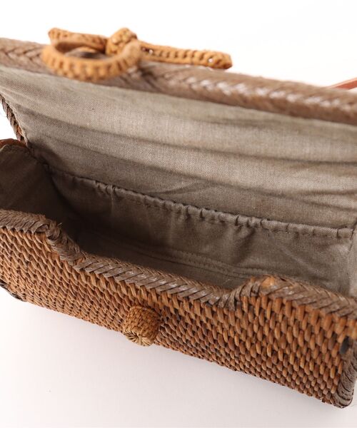 Three Four Time(スリーフォータイム)の「アタトリミング横長ショルダー(かごバッグ・レディース・ブラック/ナチュラル・FREE)」の6枚目の写真