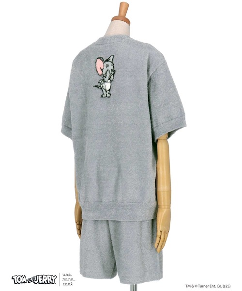 une nana cool（ウンナナクール）の「トムとジェリー × une nana cool なめらかふわふわプルオーバー&ハーフパンツセット（ルームウェア/パジャマ・レディース・ブラック/グレー・M-L）」の4枚目の写真