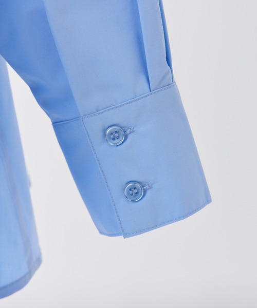 one after another NICE CLAUP（ワンアフターアナザーナイスクラップ）の「【-5㎏見え】バックレースアップシャツチュニック（シャツ/ブラウス・レディース・サックスブルー系/サックスブルー/オフホワイト・FREE）」の9枚目の写真