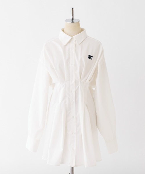 one after another NICE CLAUP（ワンアフターアナザーナイスクラップ）の「【-5㎏見え】バックレースアップシャツチュニック（シャツ/ブラウス・レディース・サックスブルー系/サックスブルー/オフホワイト・FREE）」の14枚目の写真