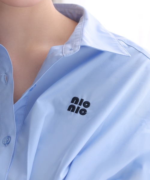 one after another NICE CLAUP（ワンアフターアナザーナイスクラップ）の「【-5㎏見え】バックレースアップシャツチュニック（シャツ/ブラウス・レディース・サックスブルー系/サックスブルー/オフホワイト・FREE）」の17枚目の写真