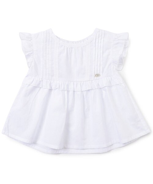 apres les cours（アプレレクール）の「【WEB限定/ジュニア対応】カラフルチュニック（チュニック・キッズ・オフホワイト/その他3/ストライプ/サーモンピンク・90/100/110/120/80/130/140）」の2枚目の写真