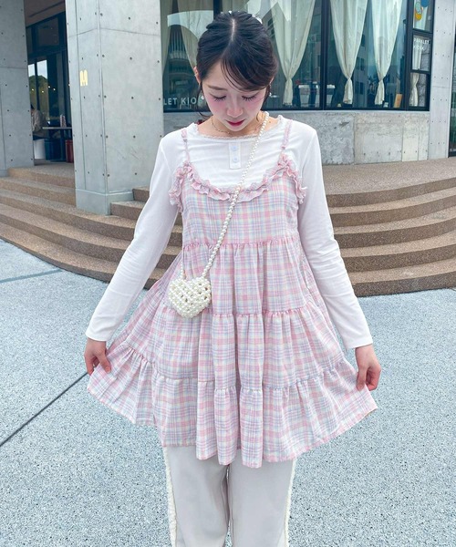 frunco（フランコ）の「チェックキャミワンピース（ワンピース・レディース・イエロー/ピンク・FREE）」の19枚目の写真