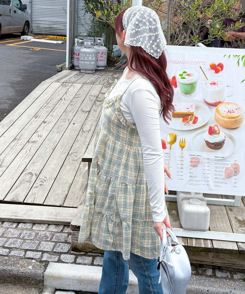 frunco（フランコ）の「チェックキャミワンピース（ワンピース・レディース・イエロー/ピンク・FREE）」の10枚目の写真