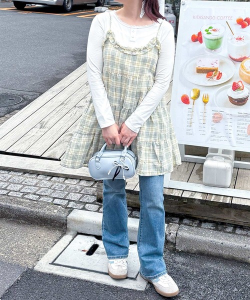 frunco（フランコ）の「チェックキャミワンピース（ワンピース・レディース・イエロー/ピンク・FREE）」の14枚目の写真