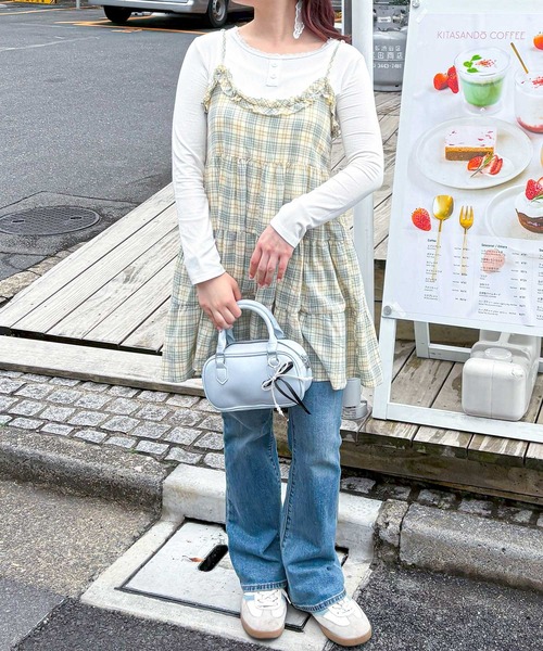 frunco（フランコ）の「チェックキャミワンピース（ワンピース・レディース・イエロー/ピンク・FREE）」の13枚目の写真